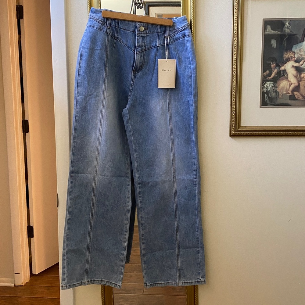Faded Blue Wide-Leg Jeans ladies size 6 new with tag Peihot